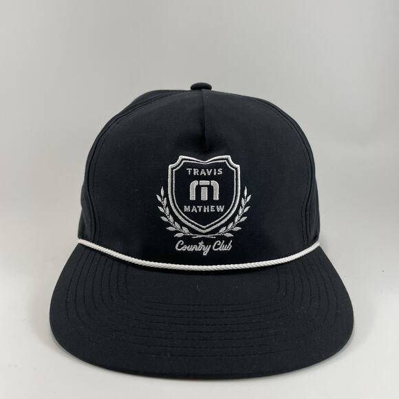 Travis Mathew Local Favorite Snapback Baseball Cap Black Rope Hat Country Club - Picture 1 of 9